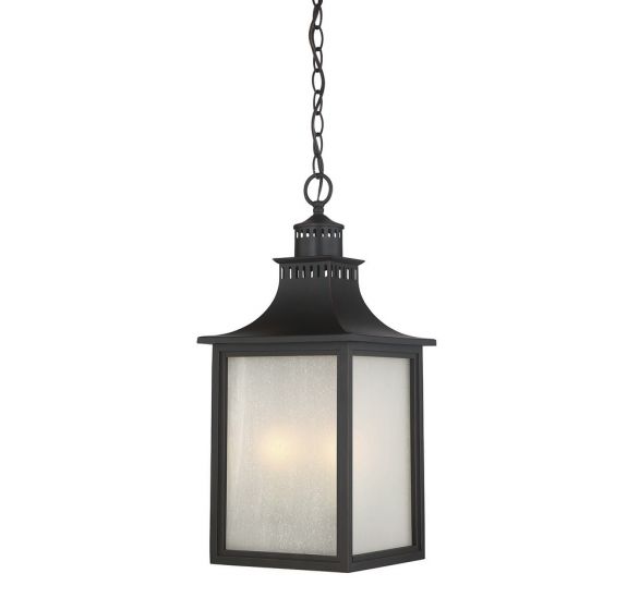 Savoy House Monte Grande Outdoor | Hanging Lantern Outdoor | Hanging Lantern Savoy House 10x10x22.5 Bronze Pale Cream Seeded Glass