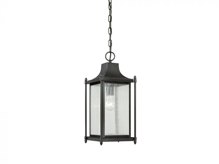 Savoy House Dunnmore Outdoor | Hanging Lantern Outdoor | Hanging Lantern Savoy House 8x8x18.75 Black Clear Glass