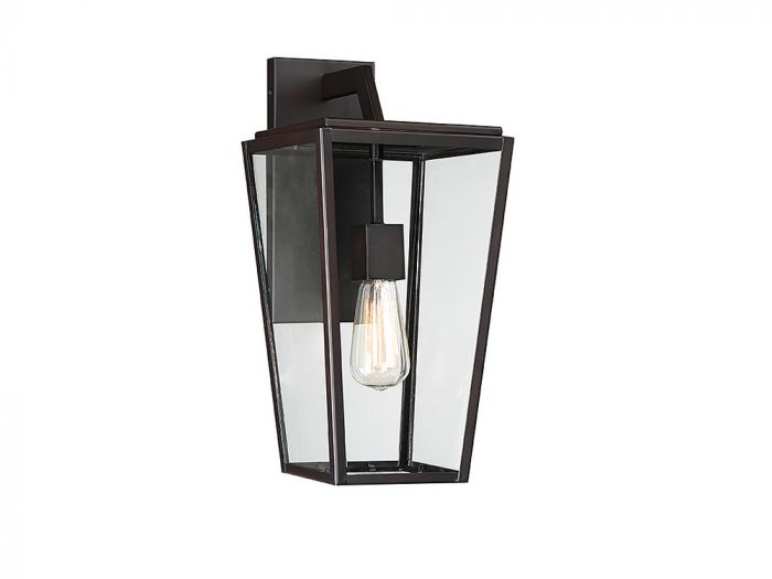 Savoy House Milton Outdoor | Wall Lantern Outdoor Wall Lights Savoy House 8x8x16.5 Bronze Clear Glass