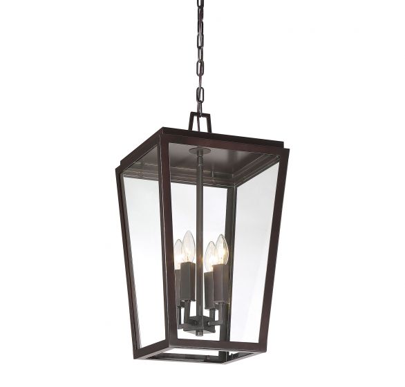 Savoy House Milton Outdoor | Hanging Lantern Outdoor Hanging Lights Savoy House 12x12x22 Bronze Clear Glass