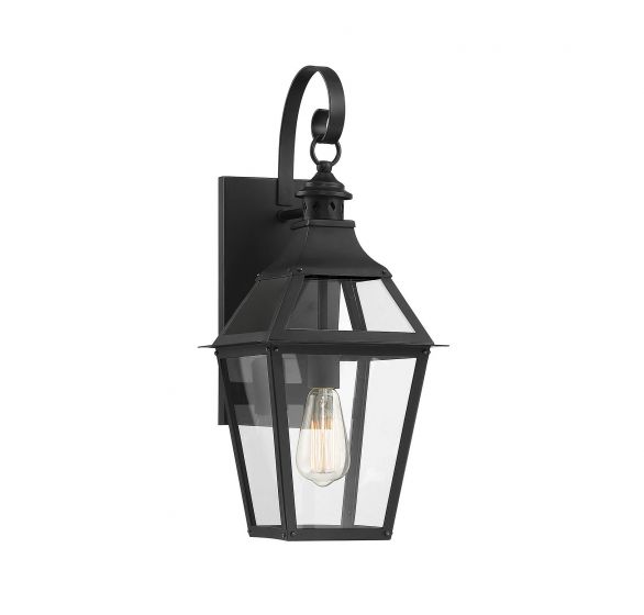 Savoy House Jackson Outdoor | Wall Lantern Outdoor Wall Lights Savoy House 9x9x22.38 Black Clear Glass