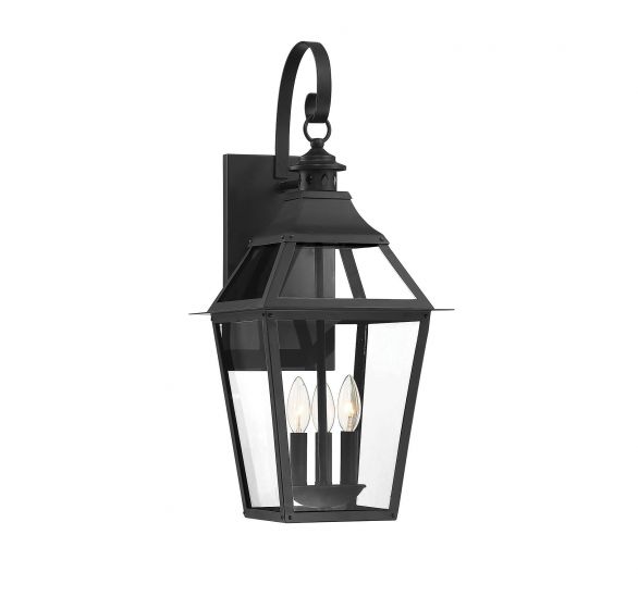 Savoy House Jackson Outdoor | Wall Lantern Outdoor Wall Lights Savoy House 10.88x10.88x25.5 Black Clear Glass