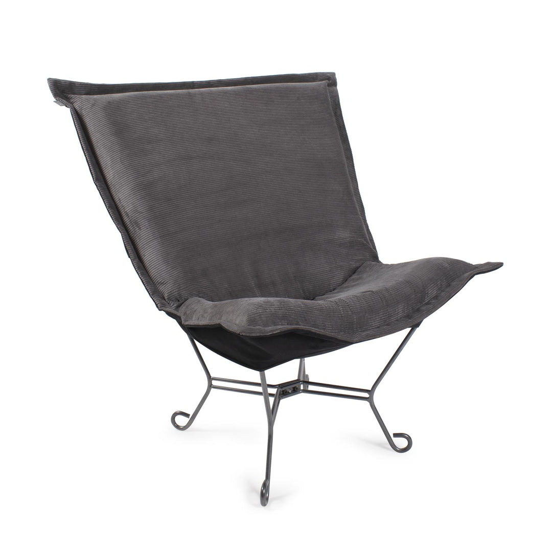 Howard Elliott Collection Puff Chair Pana Charcoal/Natural