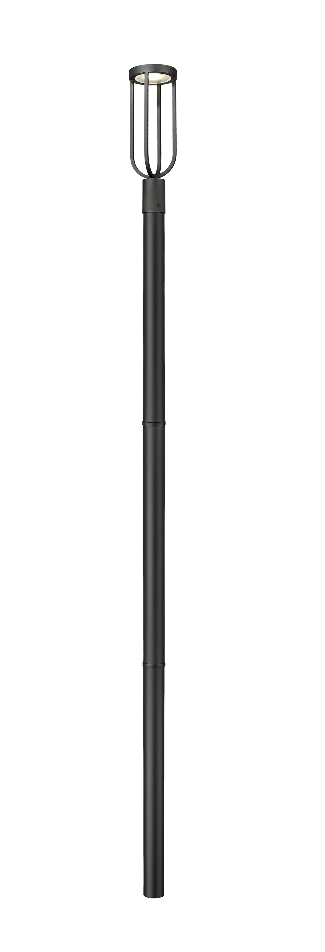 Z-Lite Leland 5005PHM-5009P96-BK-L 1 Light Outdoor Post Mounted Fixture