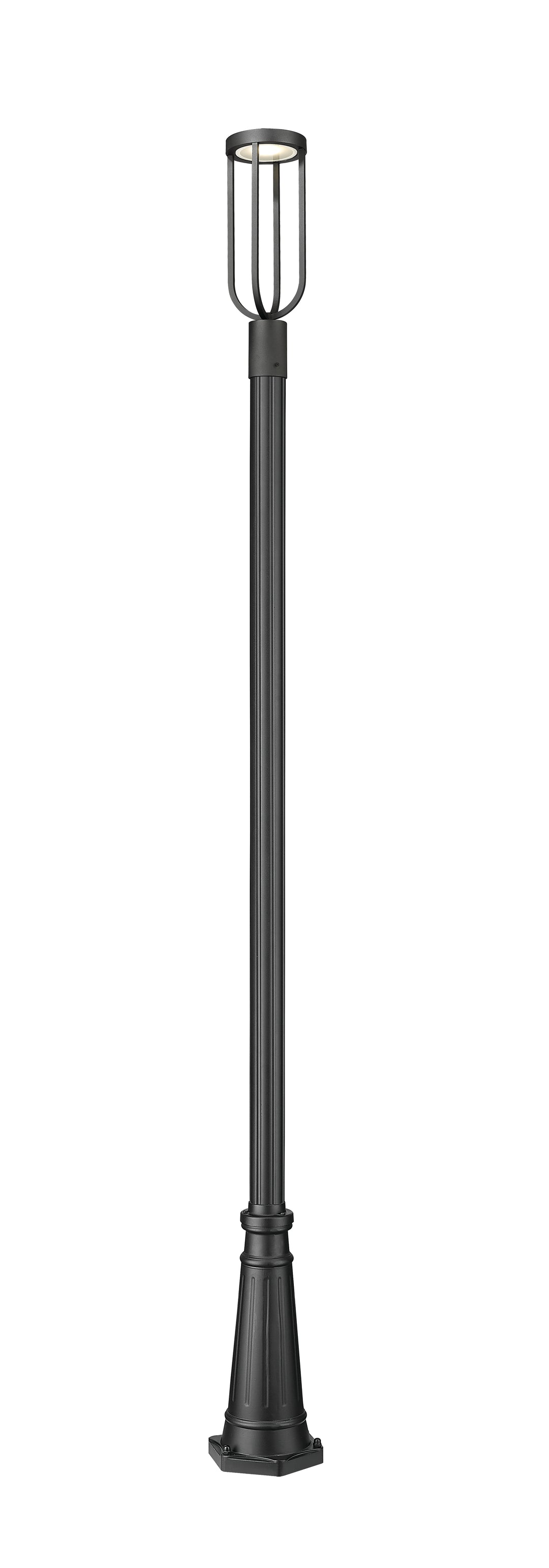 Z-Lite Leland 5005PHM-5011P-BK-LED 1 Light Outdoor Post Mounted Fixture