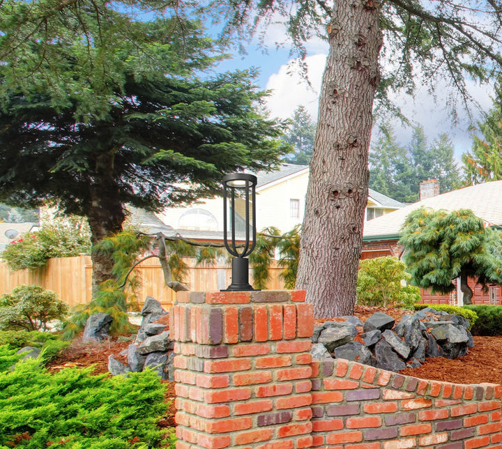 Z-Lite Leland Outdoor Post & Pier Mount Light installed on a home exterior