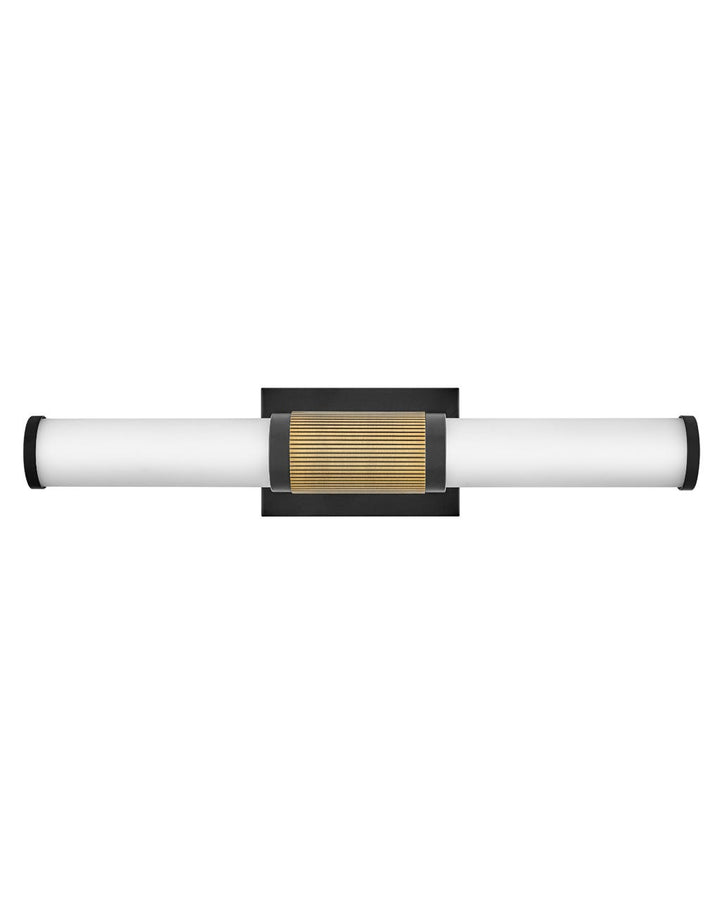 Hinkley Zevi Bath Bar Vanity Lights Hinkley Black with Lacquered Brass Accents 3.75x22.75x4.5 