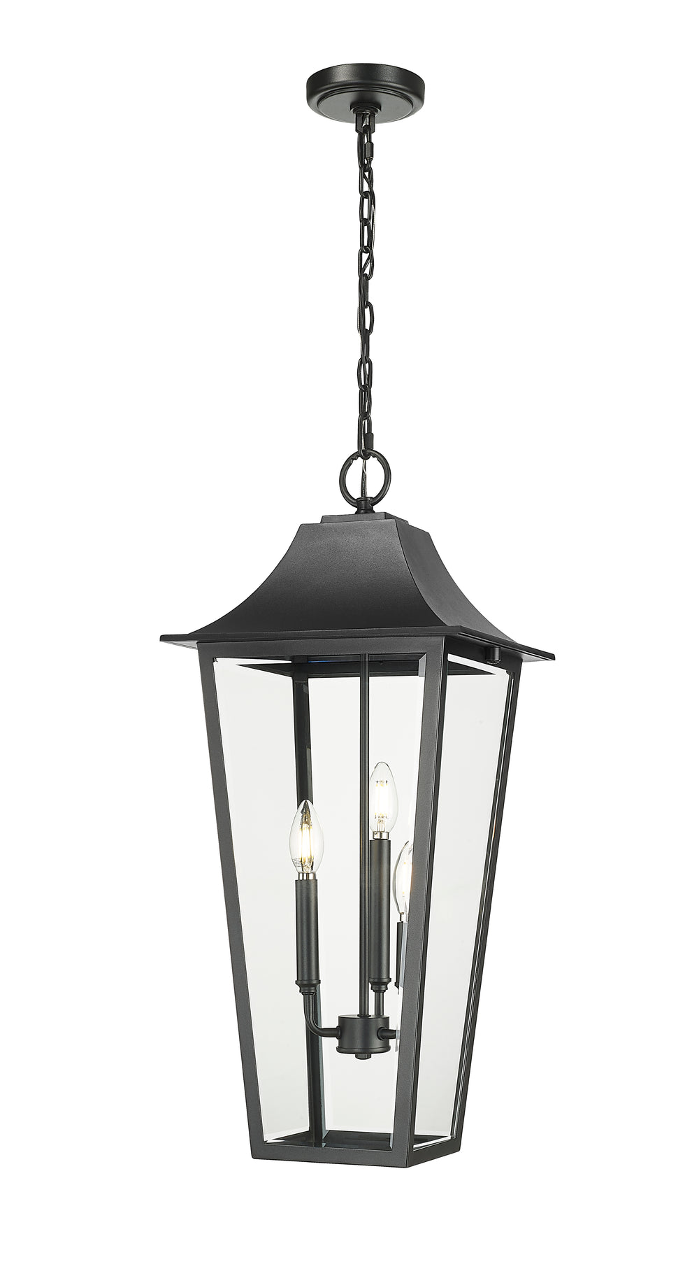Z-Lite Gannon 5008CHXL-BK 3 Light Outdoor Chain Mount Ceiling Fixture