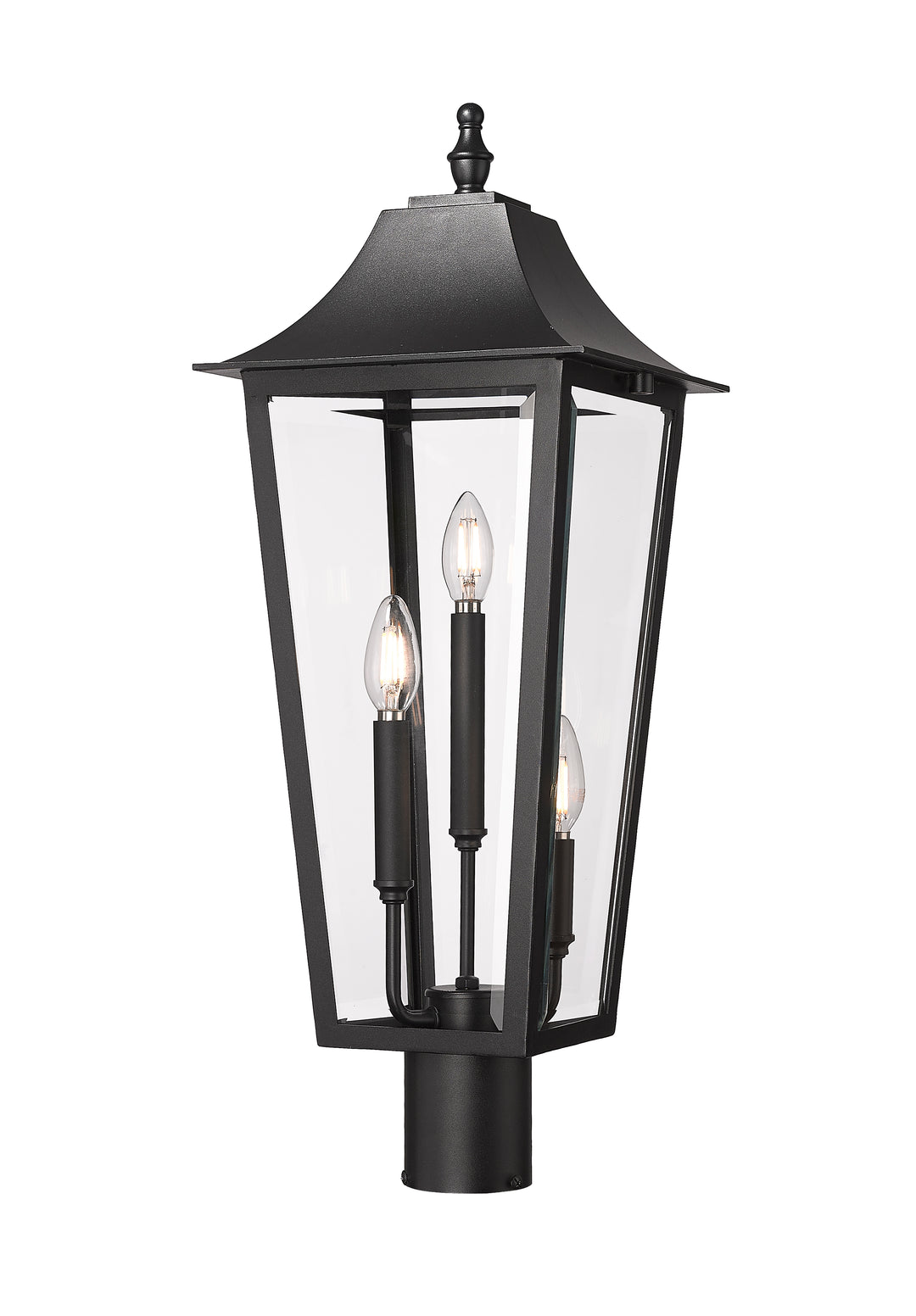 Z-Lite Gannon 5008PHBR-BK 3 Light Outdoor Post Mount Fixture