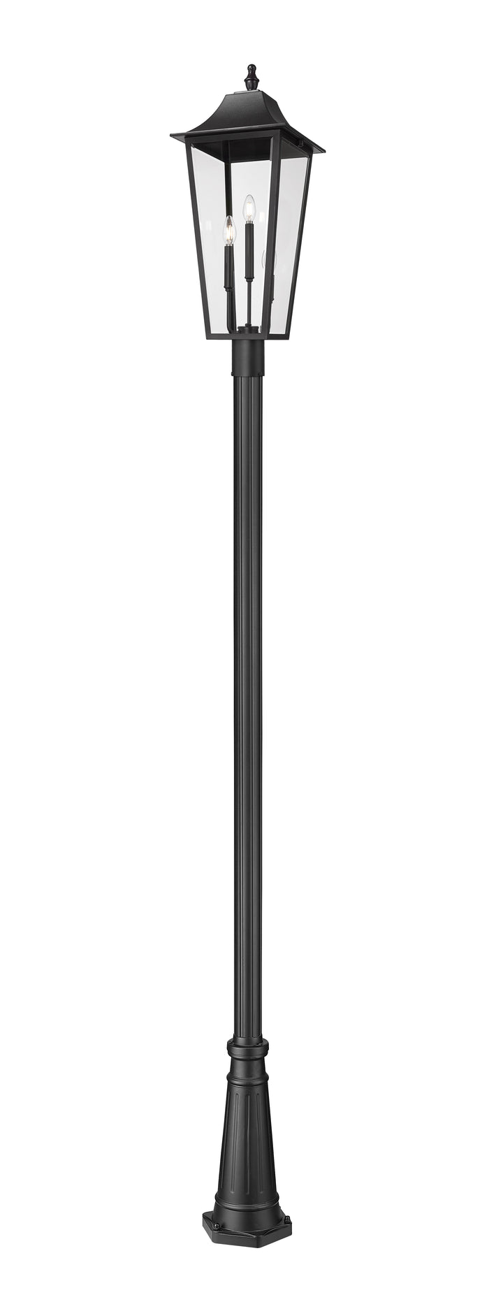 Z-Lite Gannon 5008PHXLR-5011P-BK 3 Light Outdoor Post Mounted Fixture
