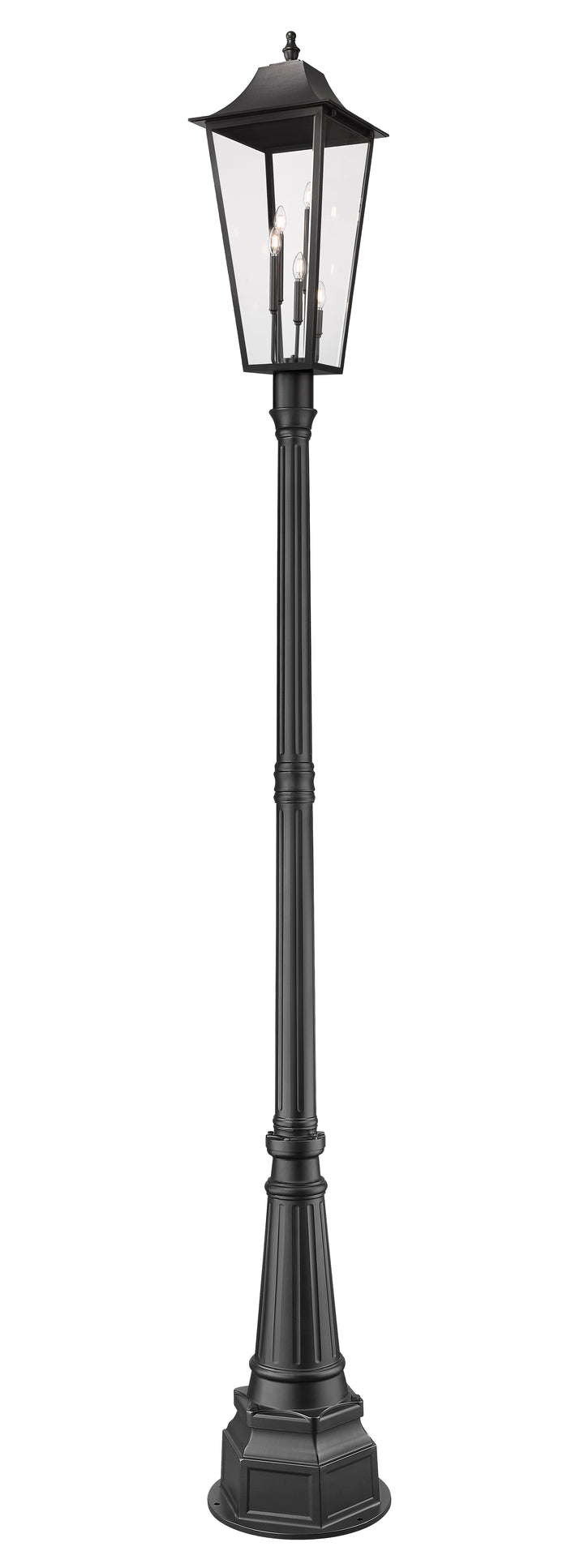 Z-Lite Gannon 5008PHXLR-564P-BK 3 Light Outdoor Post Mounted Fixture