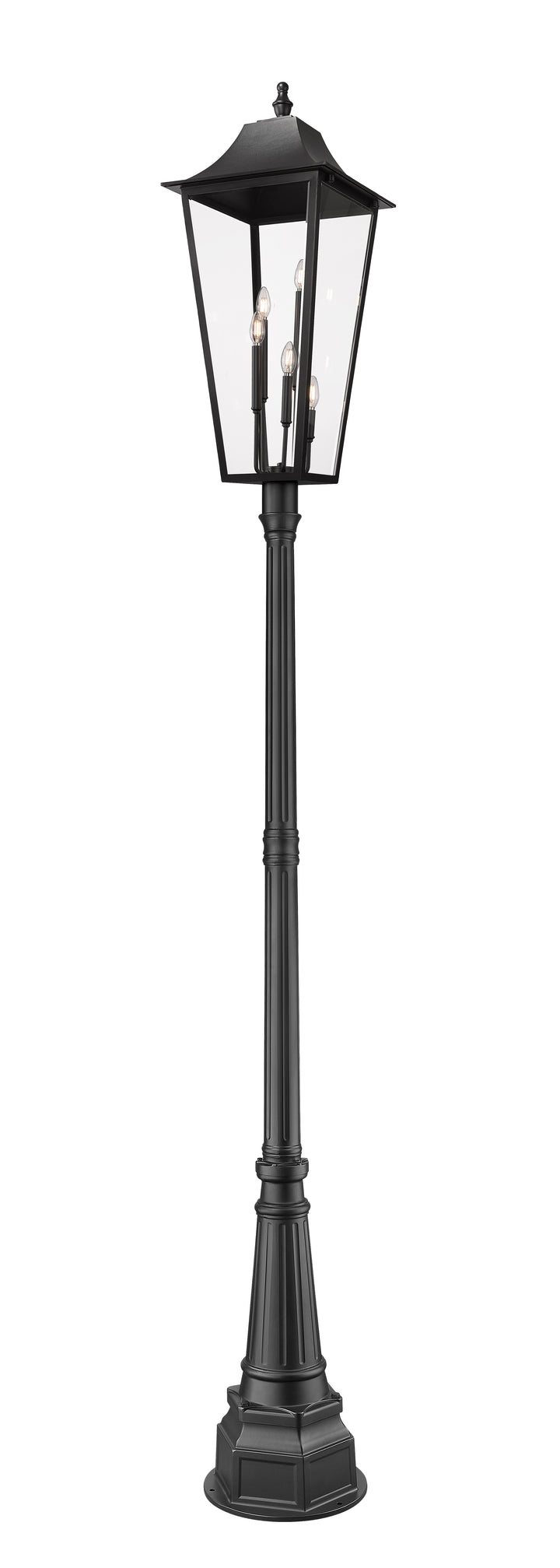 Z-Lite Gannon 5008PHXXLR-564P-BK 5 Light Outdoor Post Mounted Fixture