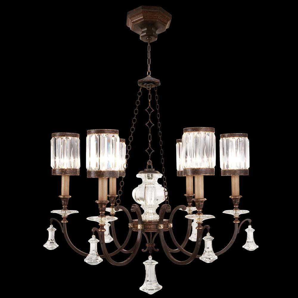 Fine Art Handcrafted Lighting Eaton Place 32"W Round Chandelier 584240 in Bronze Patina with Red Undertones (584240ST)