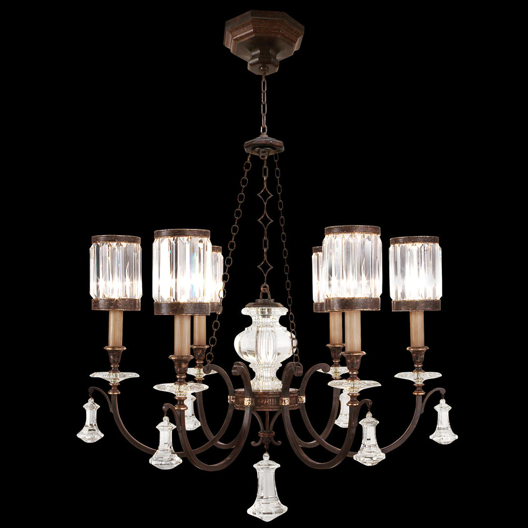 Fine Art Handcrafted Lighting Eaton Place 32"W Round Chandelier 584240 in Bronze Patina with Red Undertones (584240ST)