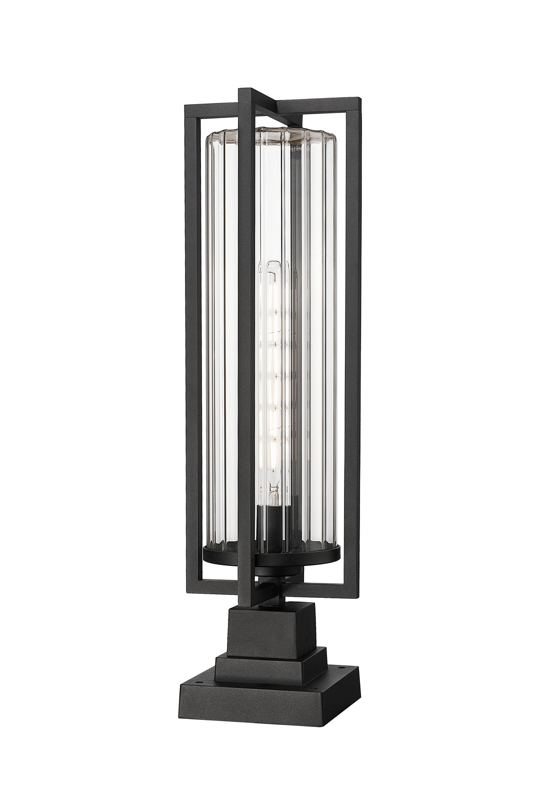 Z-Lite Aura 5013PHBS-SQPM-BK 1 Light Outdoor Pier Mounted Fixture