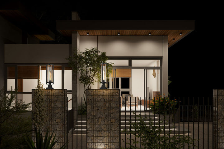 Z-Lite Aura Outdoor Post & Pier Mount Light installed on a home exterior