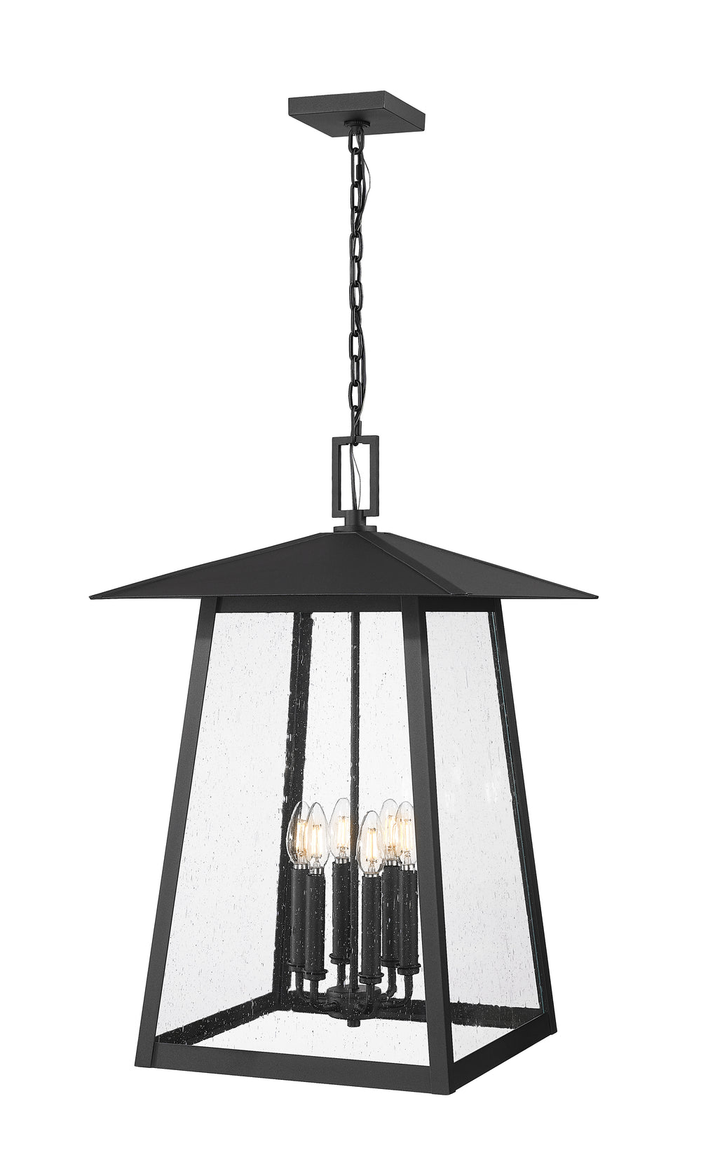 Z-Lite Rainer 5015CHXXL-BK 6 Light Outdoor Chain Mount Ceiling Fixture