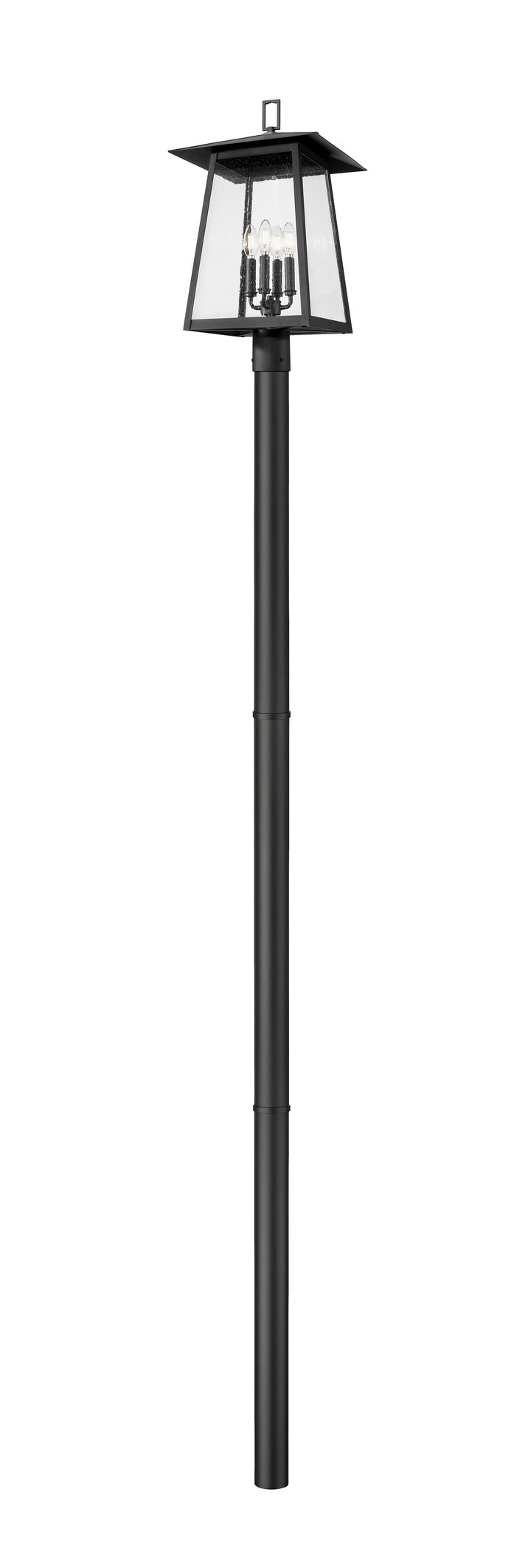 Z-Lite Rainer 5015PHBR-5009P96-BK 4 Light Outdoor Post Mounted Fixture
