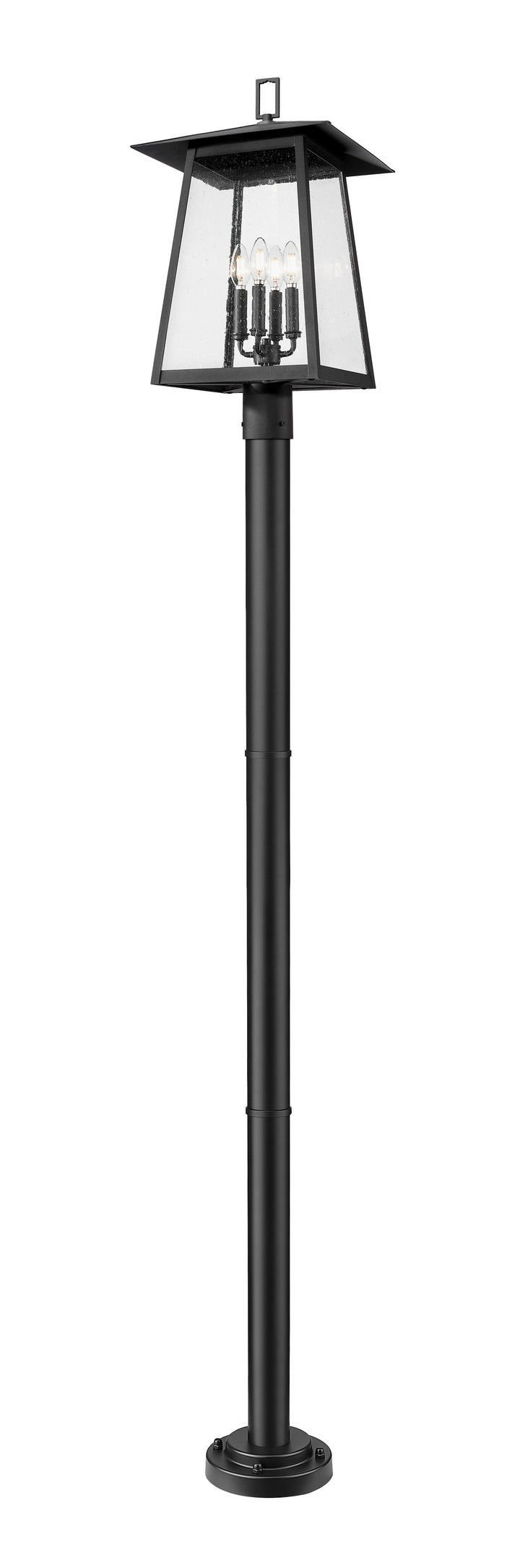 Z-Lite Rainer 5015PHBR-5012P-BK 4 Light Outdoor Post Mounted Fixture