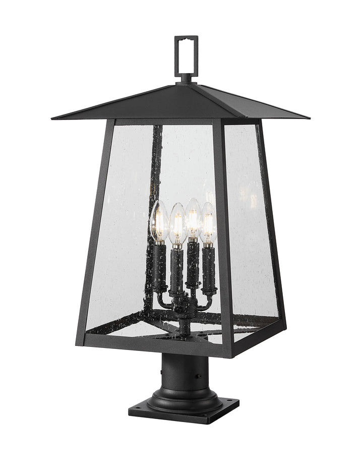 Z-Lite Rainer 5015PHBR-533PM-BK 4 Light Outdoor Pier Mounted Fixture