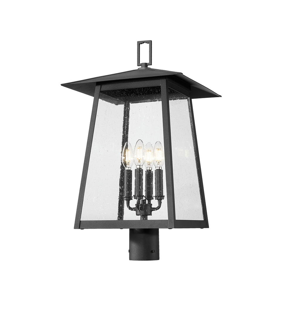 Z-Lite Rainer 5015PHBR-BK 4 Light Outdoor Post Mount Fixture