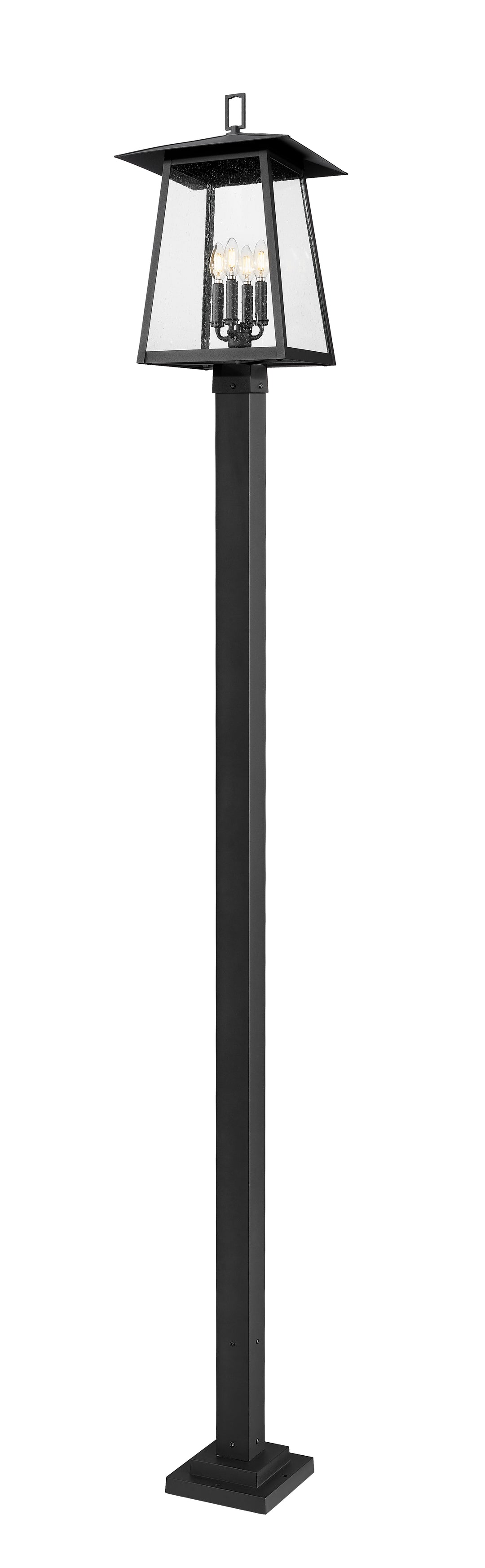 Z-Lite Rainer 5015PHBS-536P-BK 4 Light Outdoor Post Mounted Fixture