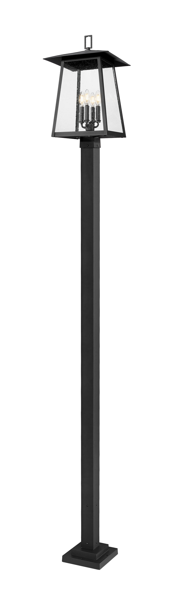 Z-Lite Rainer 5015PHBS-536P-BK 4 Light Outdoor Post Mounted Fixture