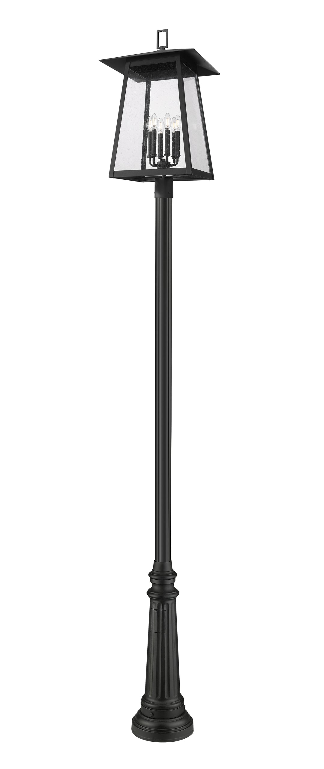 Z-Lite Rainer 5015PHXXLR-511P-BK 6 Light Outdoor Post Mounted Fixture