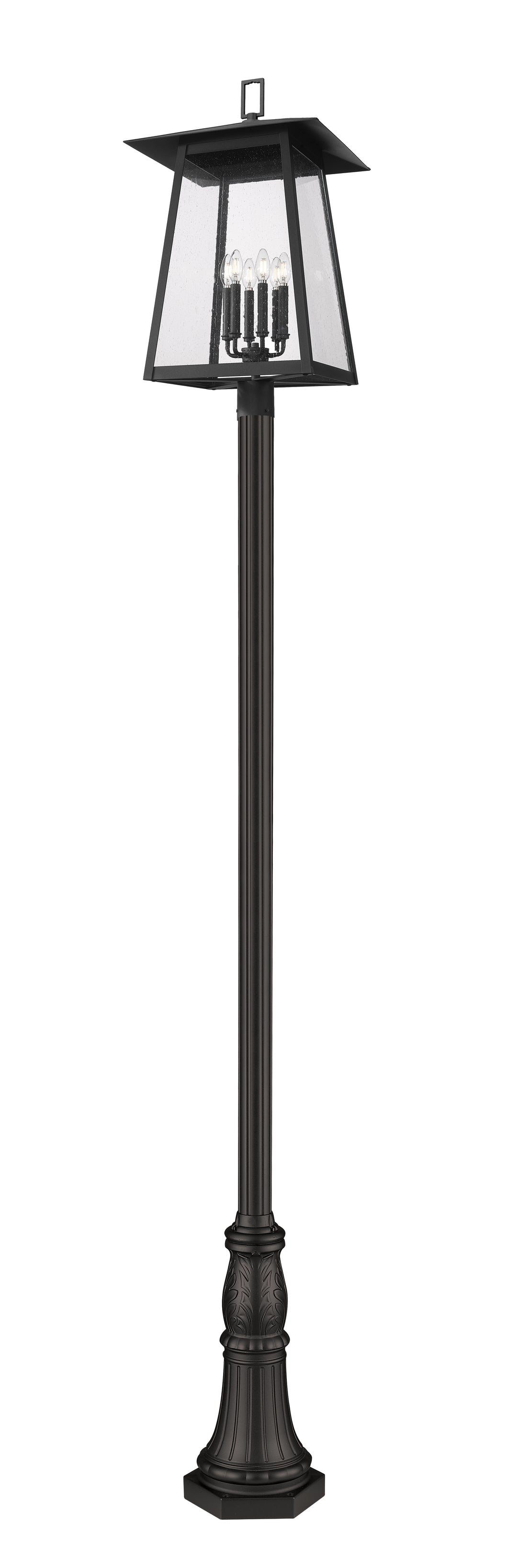 Z-Lite Rainer 5015PHXXLR-518P-BK 6 Light Outdoor Post Mounted Fixture