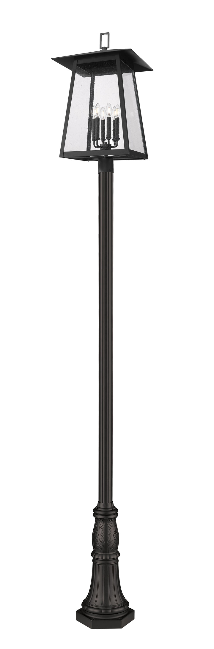 Z-Lite Rainer 5015PHXXLR-518P-BK 6 Light Outdoor Post Mounted Fixture