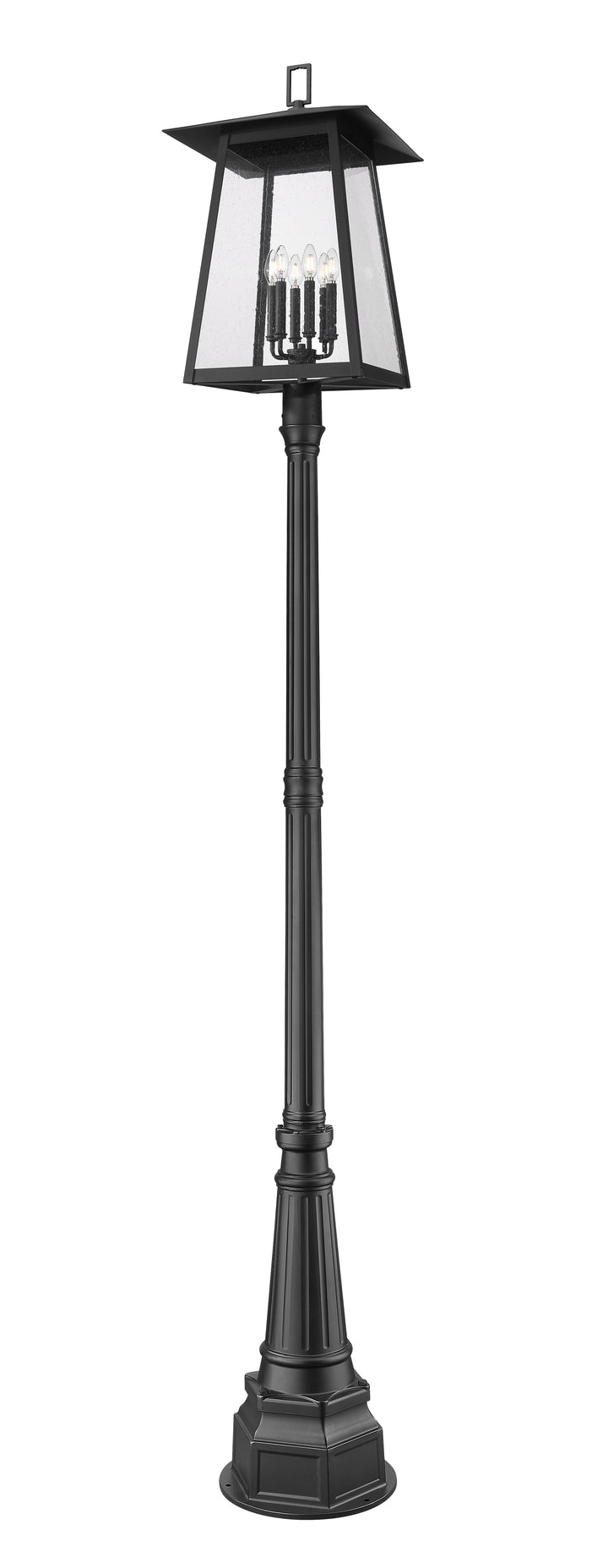 Z-Lite Rainer 5015PHXXLR-564P-BK 6 Light Outdoor Post Mounted Fixture