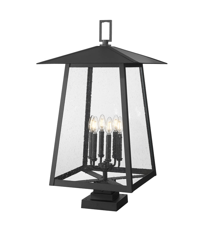 Z-Lite Rainer 5015PHXXLS-SQPM-BK 6 Light Outdoor Pier Mounted Fixture