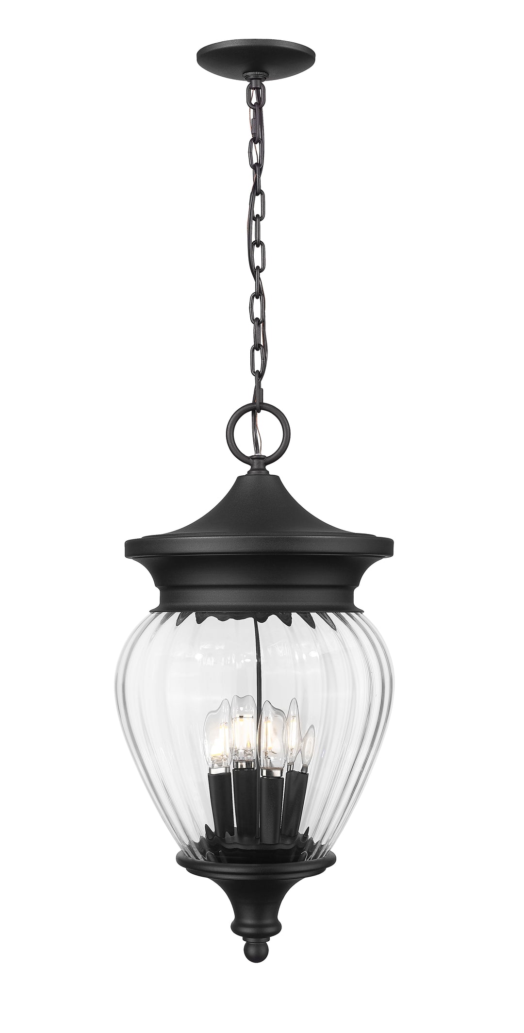 Z-Lite Davina 5016CHB-BK 4 Light Outdoor Chain Mount Ceiling Fixture
