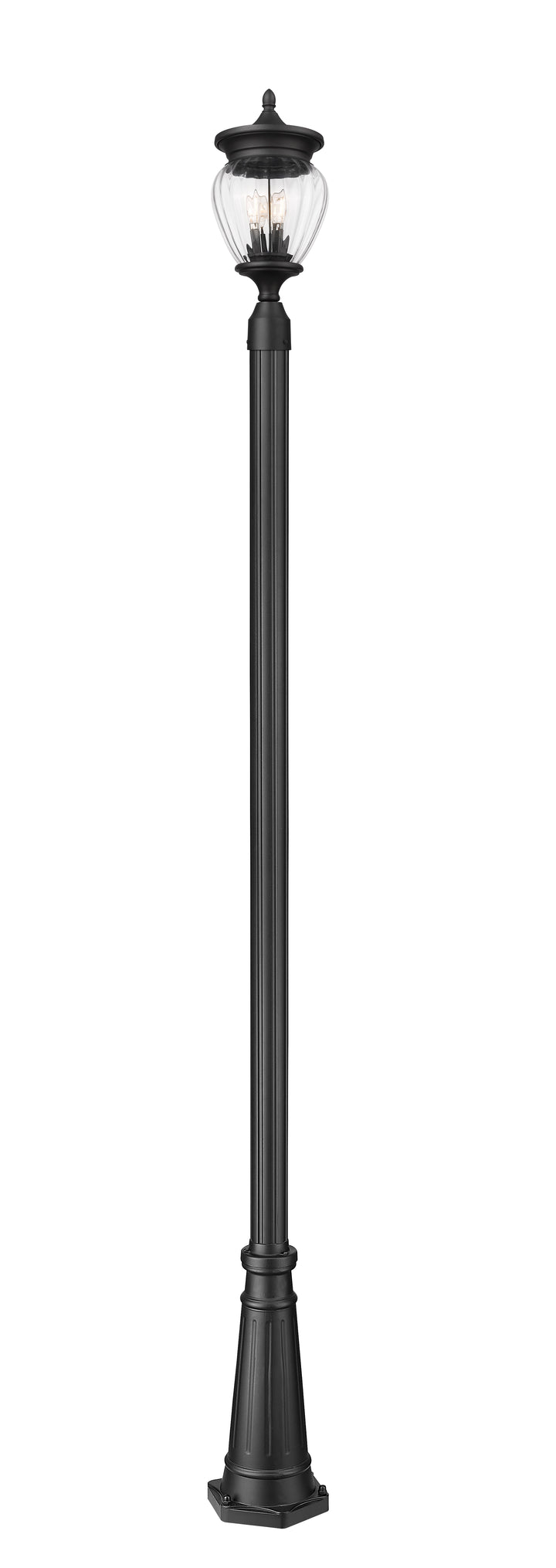 Z-Lite Davina 5016PHMR-5011P-BK 3 Light Outdoor Post Mounted Fixture