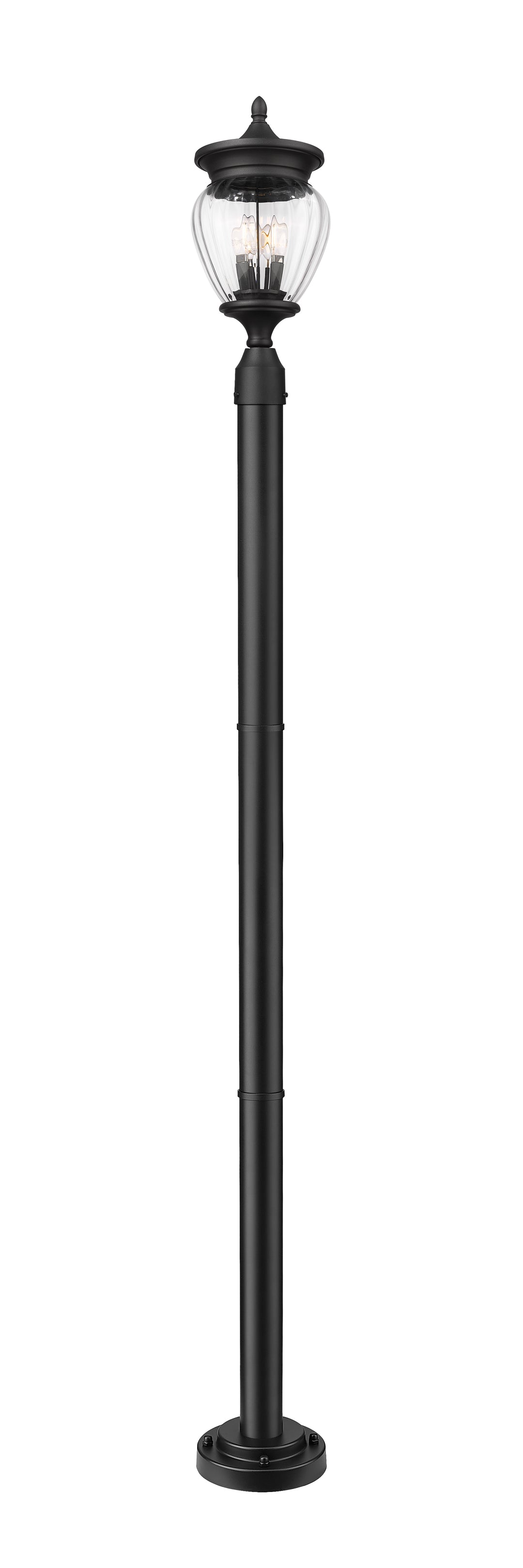 Z-Lite Davina 5016PHMR-5012P-BK 3 Light Outdoor Post Mounted Fixture