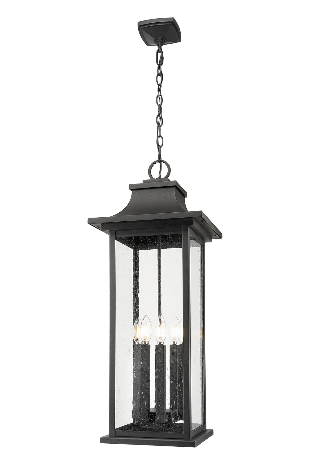Z-Lite Tiberius 5017CHXL-BK 6 Light Outdoor Chain Mount Ceiling Fixture