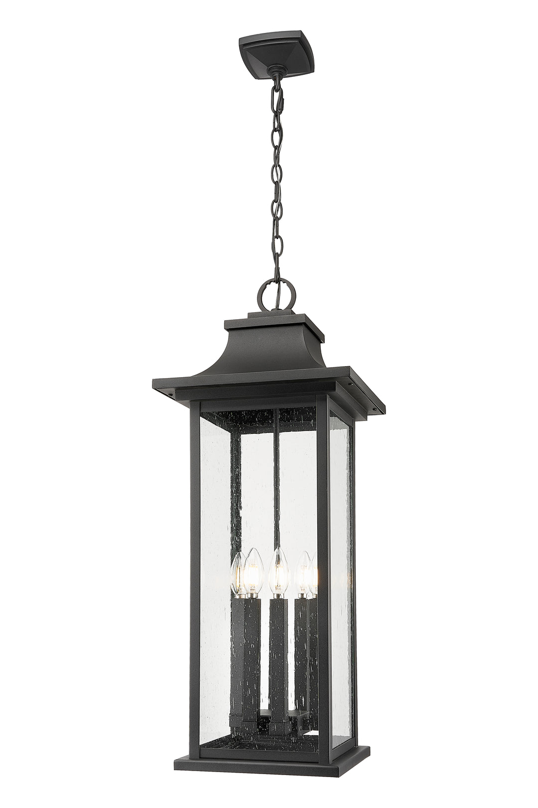 Z-Lite Tiberius 5017CHXL-BK 6 Light Outdoor Chain Mount Ceiling Fixture