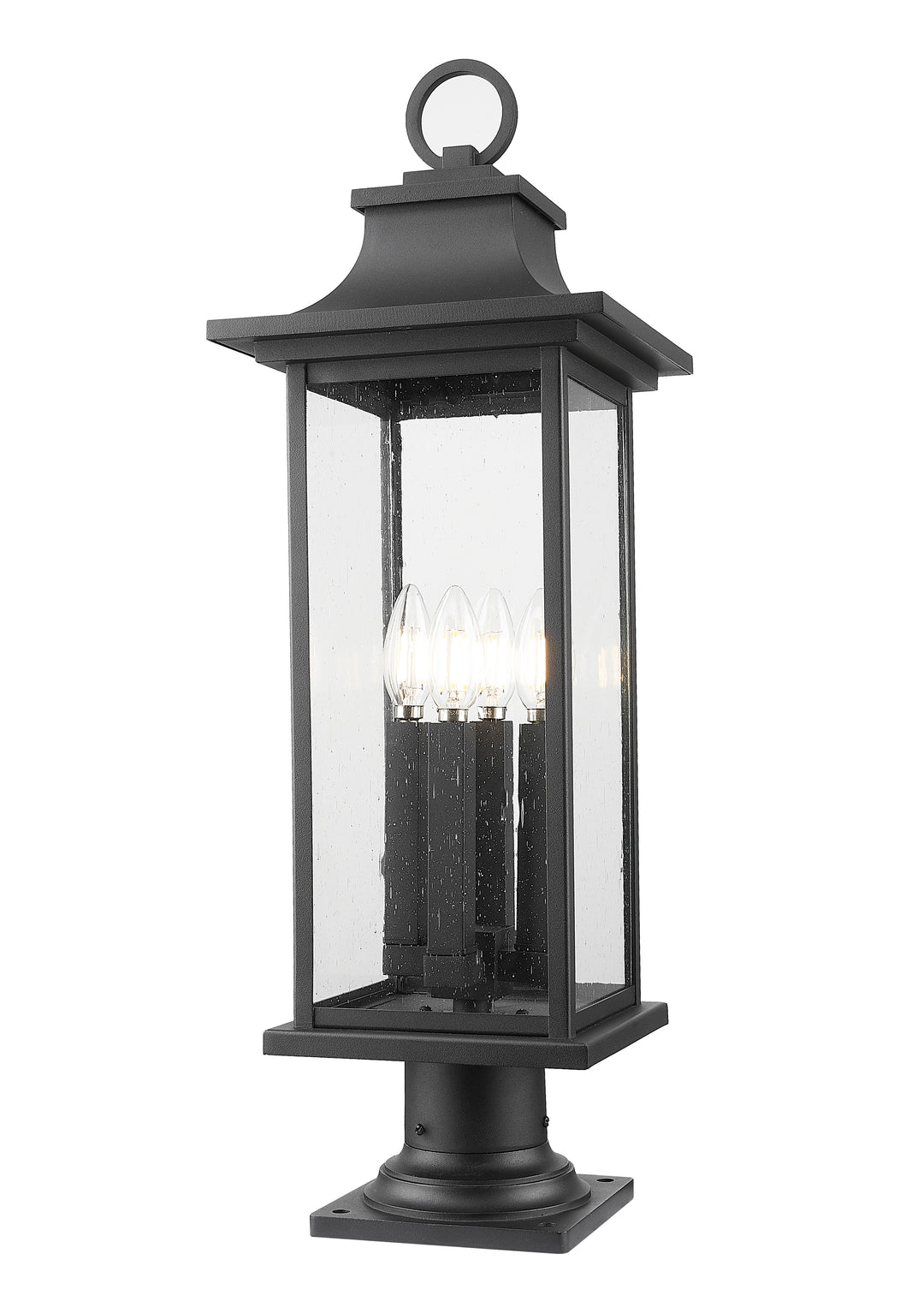 Z-Lite Tiberius 5017PHBR-533PM-BK 4 Light Outdoor Pier Mounted Fixture