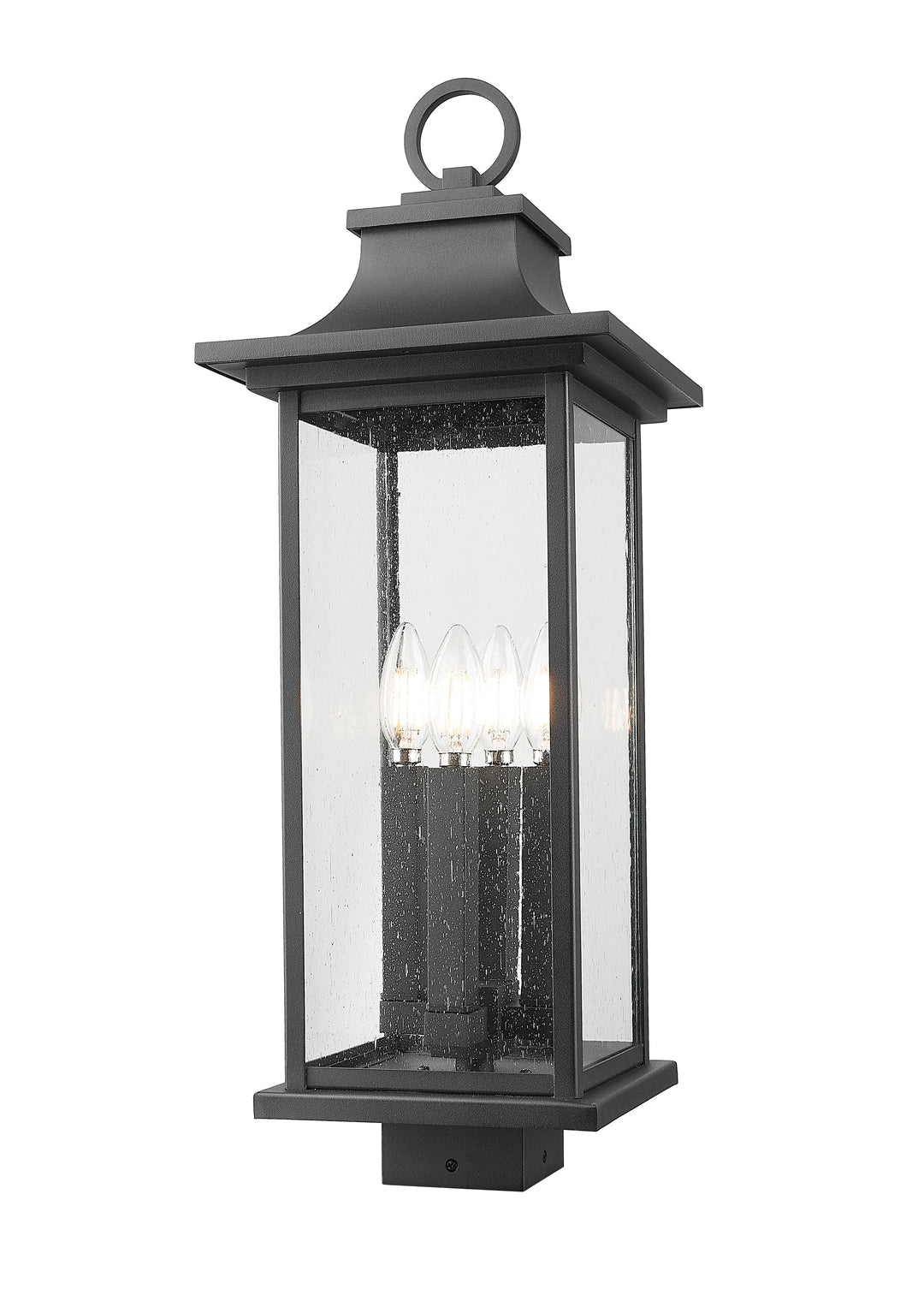 Z-Lite Tiberius 5017PHBS-BK 4 Light Outdoor Post Mount Fixture