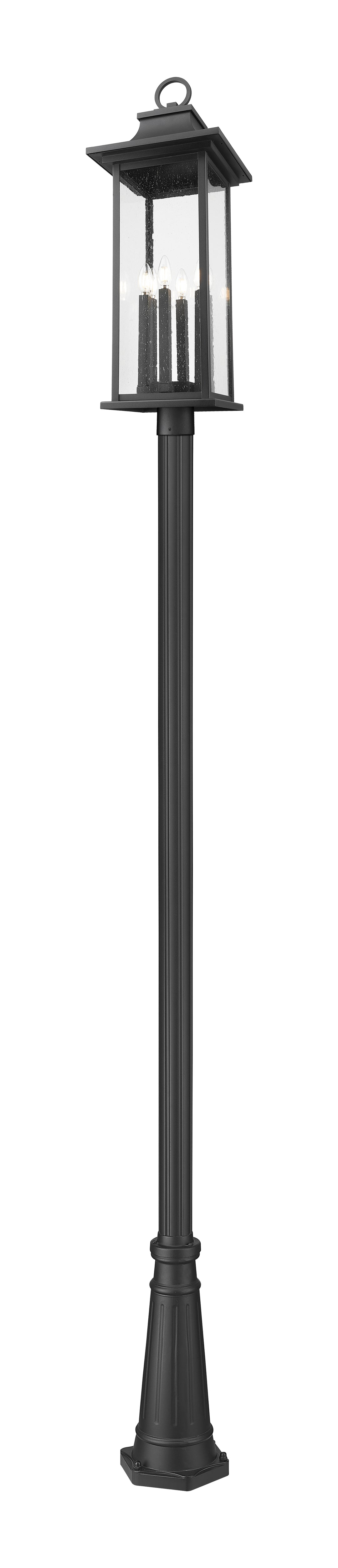 Z-Lite Tiberius 5017PHXLR-519P-BK 6 Light Outdoor Post Mounted Fixture