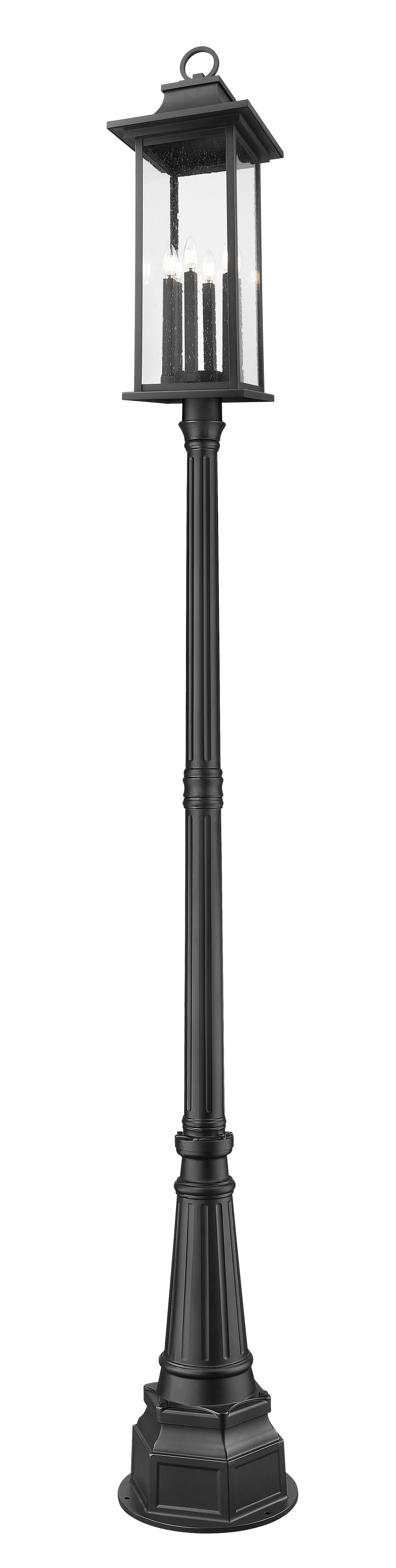Z-Lite Tiberius 5017PHXLR-564P-BK 6 Light Outdoor Post Mounted Fixture
