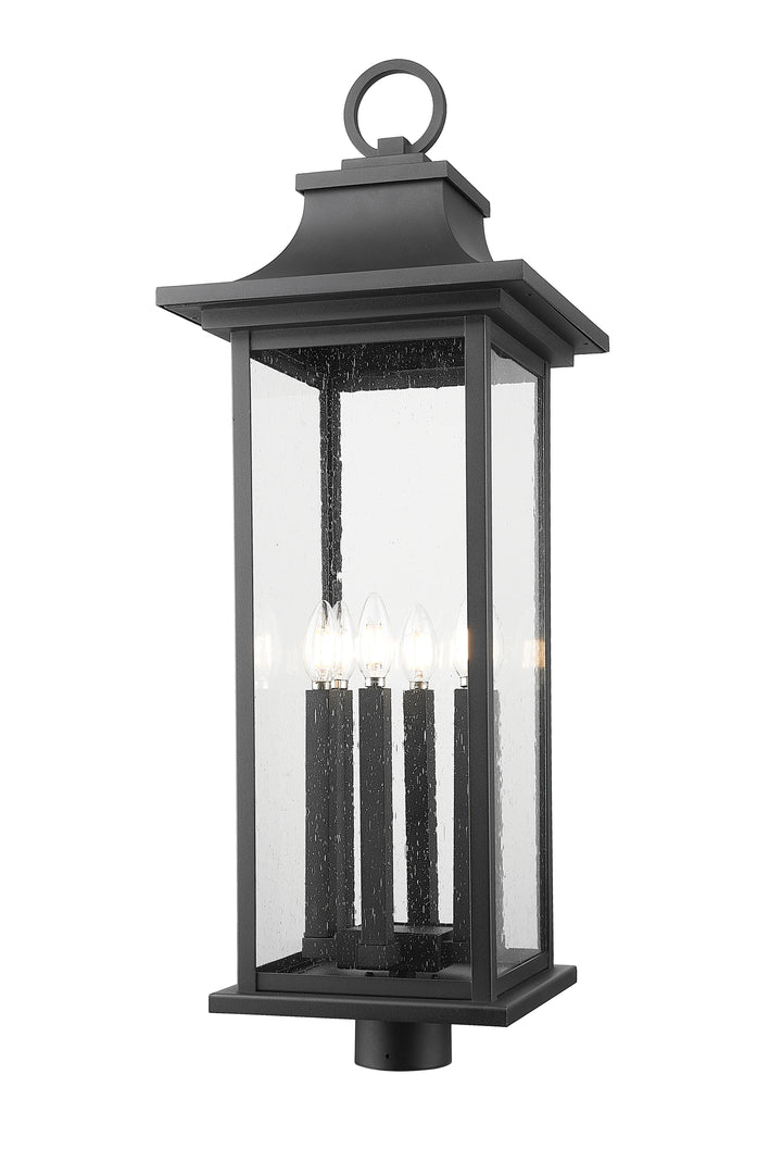 Z-Lite Tiberius 5017PHXLR-BK 6 Light Outdoor Post Mount Fixture