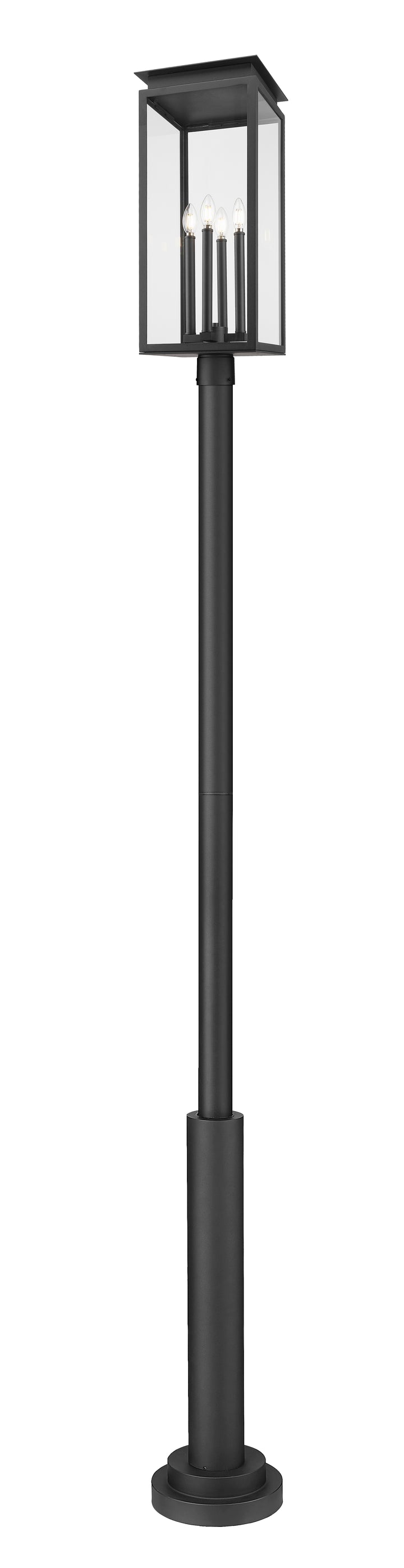 Z-Lite Nova 5018PHBR-5010P-BK 4 Light Outdoor Post Mounted Fixture