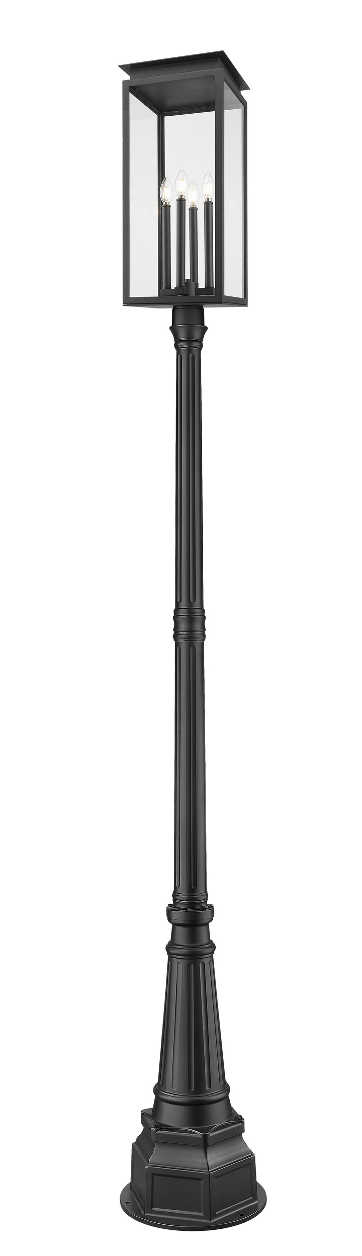 Z-Lite Nova 5018PHBR-564P-BK 4 Light Outdoor Post Mounted Fixture