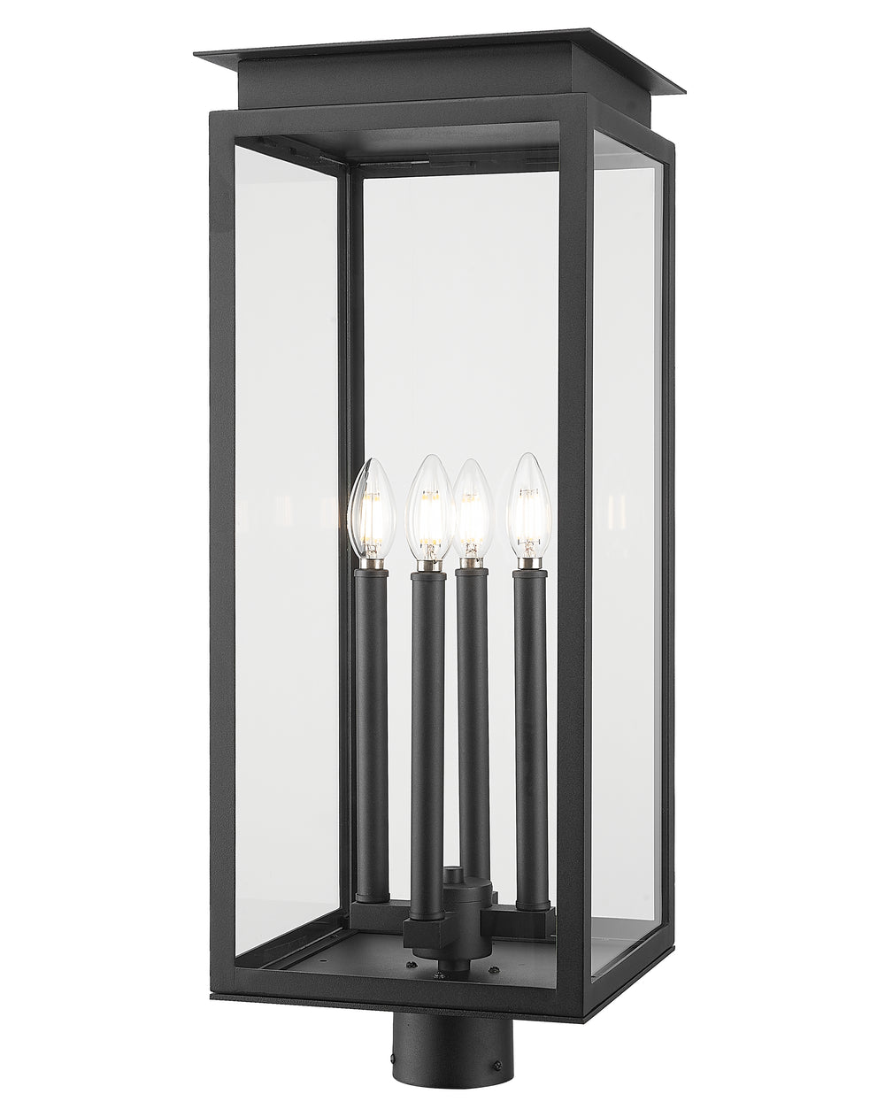 Z-Lite Nova 5018PHBR-BK 4 Light Outdoor Post Mount Fixture