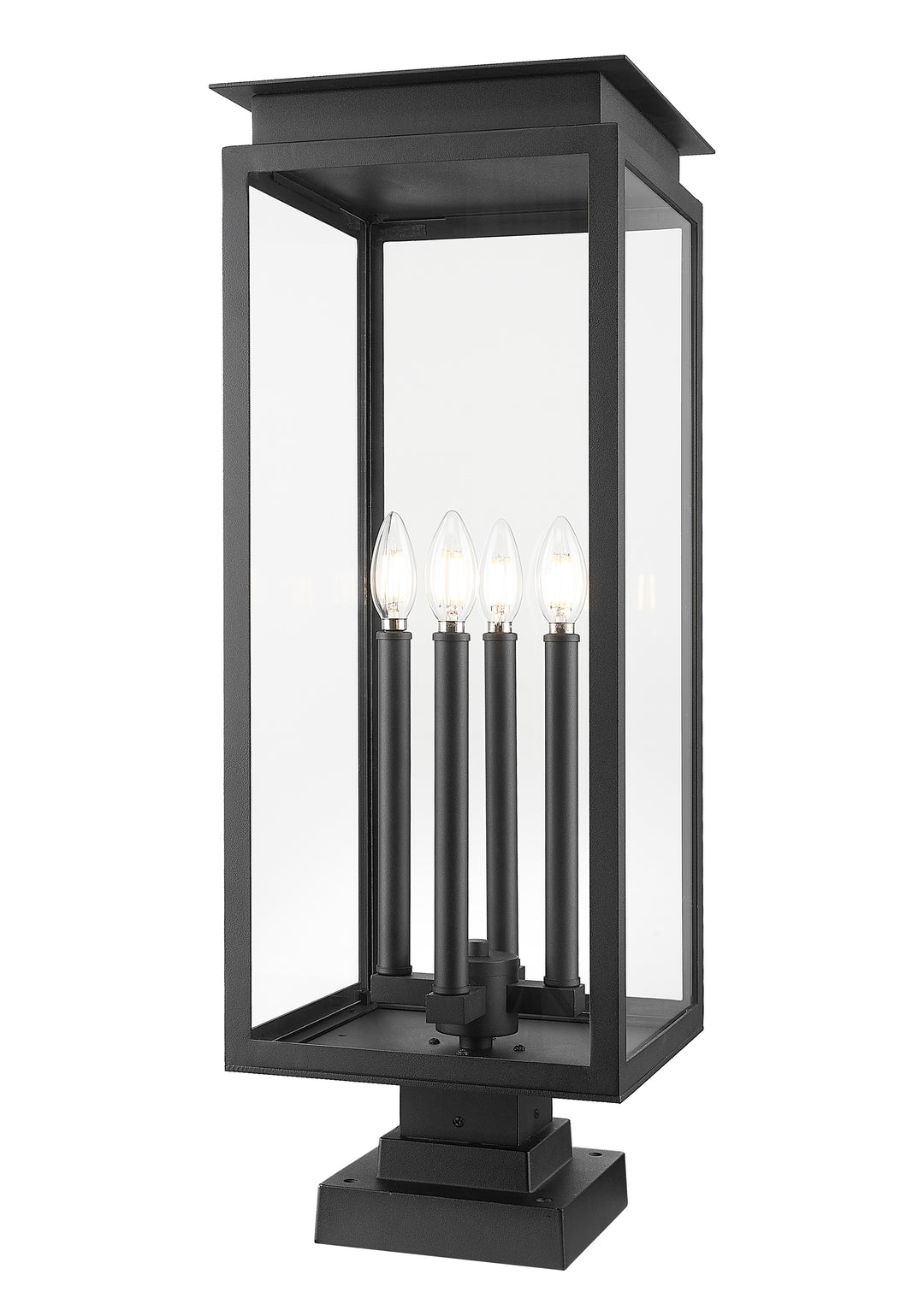 Z-Lite Nova 5018PHBS-SQPM-BK 4 Light Outdoor Pier Mounted Fixture