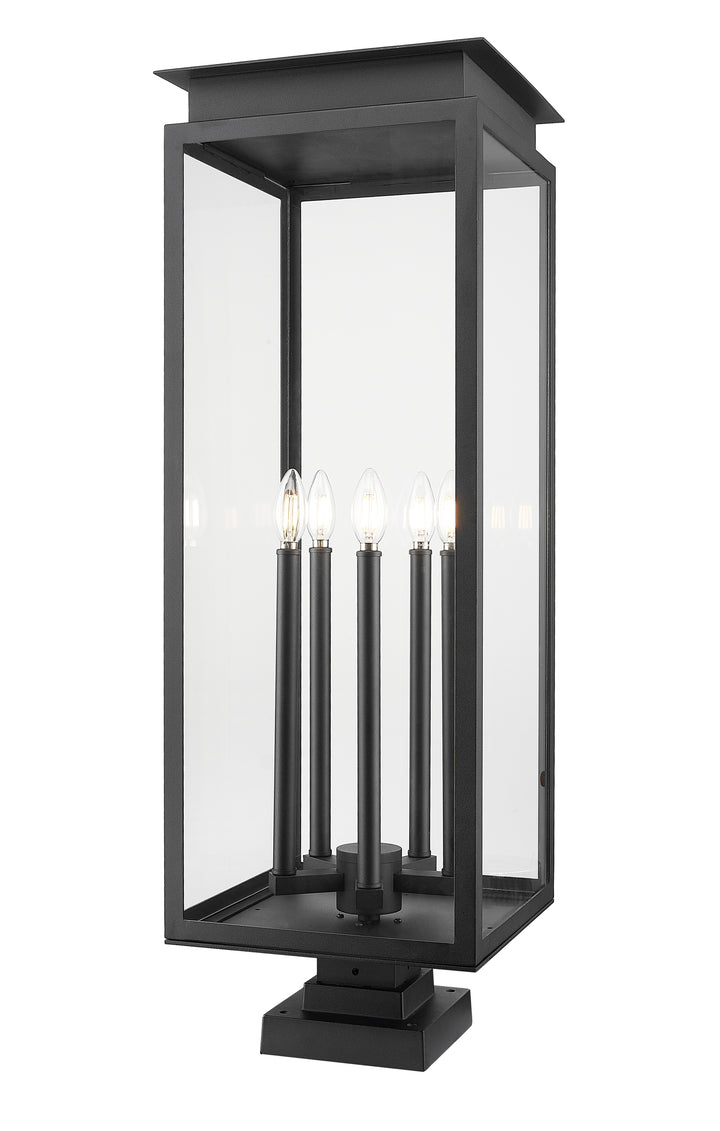 Z-Lite Nova 5018PHXLS-SQPM-BK 5 Light Outdoor Pier Mounted Fixture