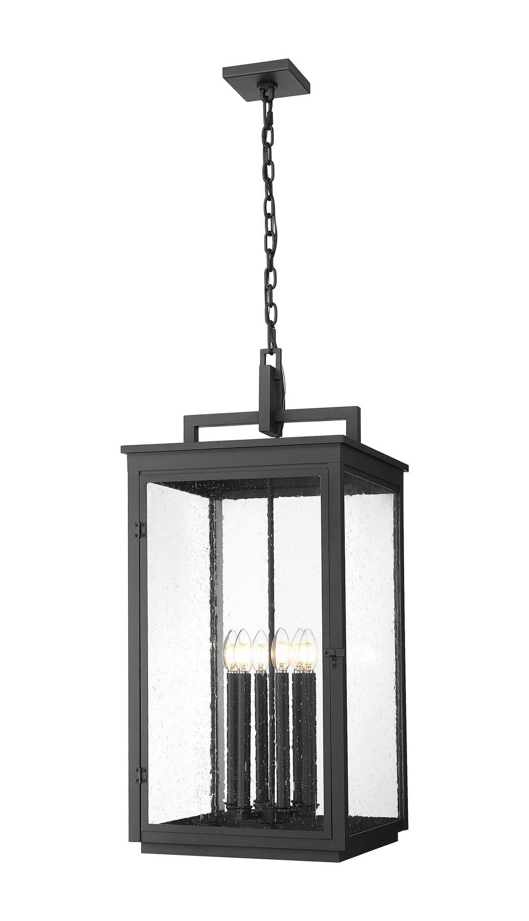 Z-Lite Hartwell 5019CHXXL-BK 6 Light Outdoor Chain Mount Ceiling Fixture