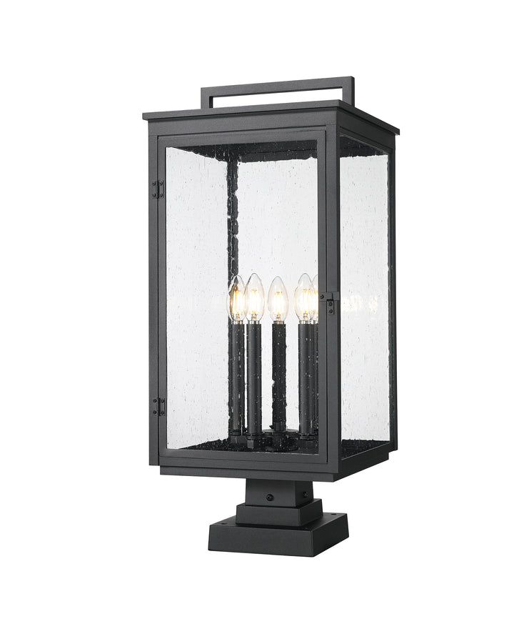 Z-Lite Hartwell 5019PHXLS-SQPM-BK 5 Light Outdoor Pier Mounted Fixture