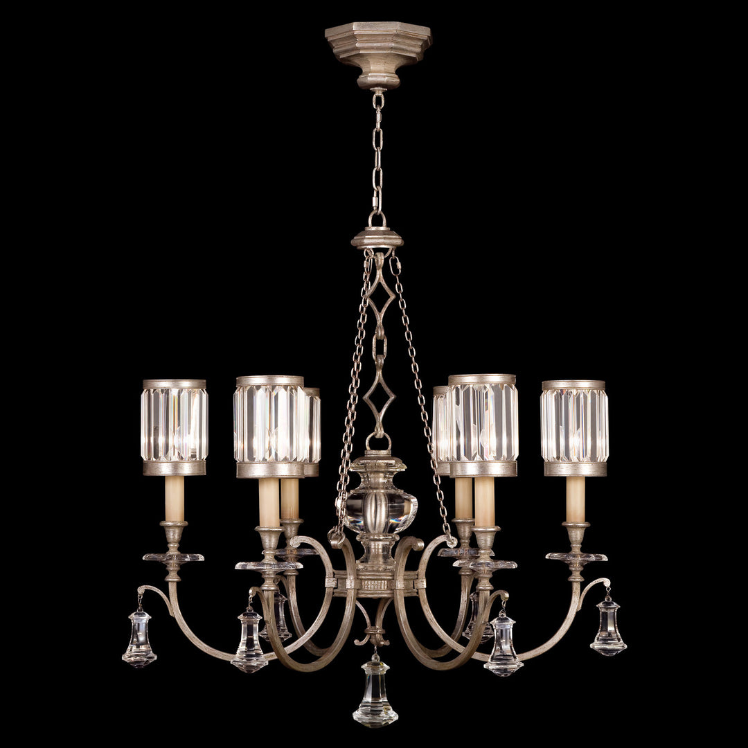 Fine Art Handcrafted Lighting Eaton Place 32"W Round Chandelier 584240 in Warm Muted Silver Leaf (584240-2ST)